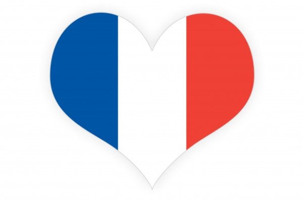 flaga Francji w kształcie serca